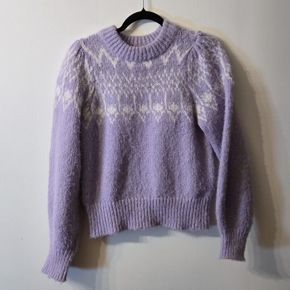 Pieces Lavender Fuzzy Knit Sweater